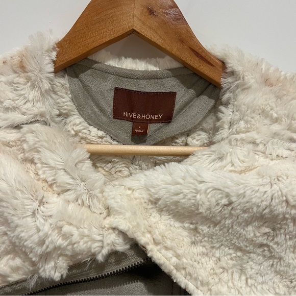 Hive & Honey Jacket tan beige gray size Large L - Picture 3 of 11